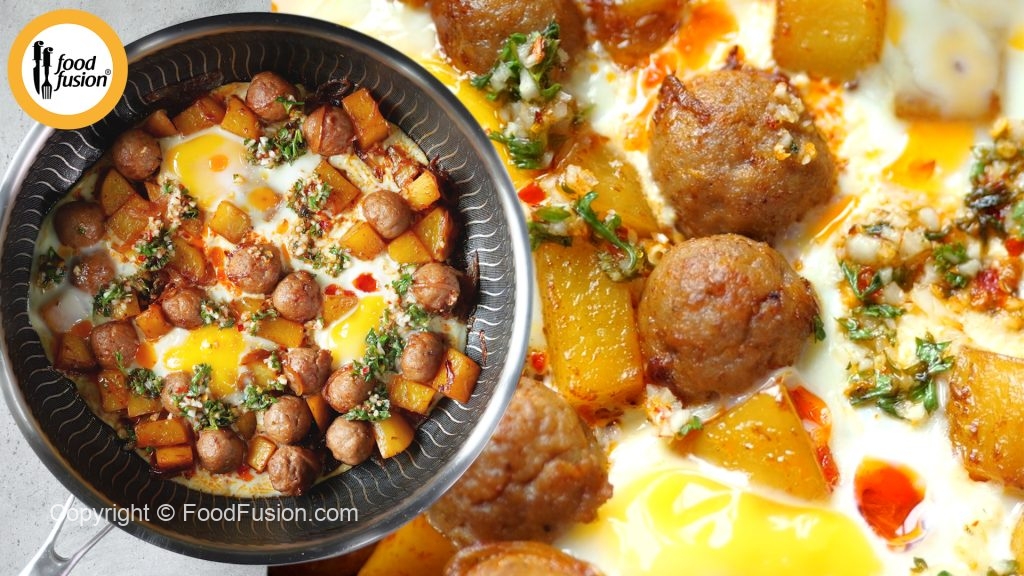Breakfast Eggs with Meatballs – Food Fusion